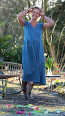 Robe Louison - lin bleu navy - Quintessence