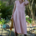 Robe Louison - lin rose poudré - Quintessence