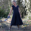 Robe Louison - viscose/lin bleu marine - Quintessence