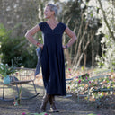 Robe Louison - viscose/lin bleu marine - Quintessence