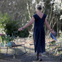 Robe Louison - viscose/lin bleu marine - Quintessence