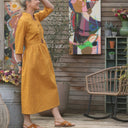 Robe Manon - lin ocre - Quintessence