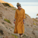 Robe Manon - lin ocre - Quintessence
