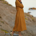 Robe Manon - lin ocre - Quintessence