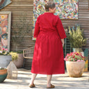 Robe Manon - viscose fleuri prune/ocre - Quintessence