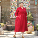 Robe Manon - viscose fleuri prune/ocre - Quintessence