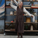 Robe Pauline — Velours côtelé chocolat - Quintessence