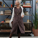 Robe Pauline — Velours côtelé chocolat - Quintessence