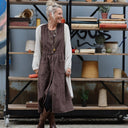 Robe Pauline — Velours côtelé chocolat - Quintessence