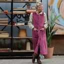Robe Pauline — Velours côtelé framboise - Quintessence