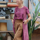 Robe Pauline — Velours côtelé framboise - Quintessence