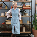 Robe Pauline — Velours milleraies bleu nuage - Quintessence