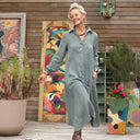 Robe Pensée - Double gaze de coton vert cactus - Quintessence