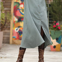 Robe Pensée - Double gaze de coton vert cactus - Quintessence