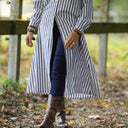 Robe Pensée - Rayures bleues argentées - Quintessence