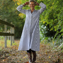 Robe Pensée - Rayures bleues argentées - Quintessence