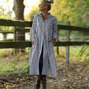 Robe Pensée - Rayures bleues argentées - Quintessence