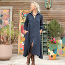 Robe Pensée - Triple gaze de coton marine - Quintessence