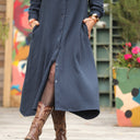 Robe Pensée - Triple gaze de coton marine - Quintessence