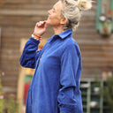 Robe Pensée - Velours côtelé bleu majorelle - Quintessence