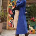 Robe Pensée - Velours côtelé bleu majorelle - Quintessence