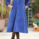 Robe Pensée - Velours côtelé bleu majorelle - Quintessence