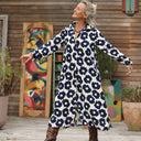 Robe Pensée - Viscose fleurs marine - Quintessence