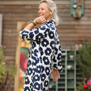 Robe Pensée - Viscose fleurs marine - Quintessence