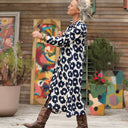 Robe Pensée - Viscose fleurs marine - Quintessence