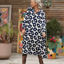 Robe Pensée - Viscose fleurs marine - Quintessence