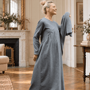 Robe Perrine — Flanelle de coton carreaux grisés - Quintessence