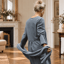 Robe Perrine — Flanelle de coton carreaux grisés - Quintessence
