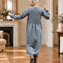 Robe Perrine — Flanelle de coton carreaux grisés - Quintessence
