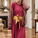 Robe Perrine — Viscose et lin lie de vin - Quintessence