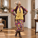 Robe Perrine — Viscose imprimée Brume de grenat - Quintessence