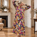 Robe Perrine — Viscose imprimée Brume de grenat - Quintessence