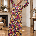 Robe Perrine — Viscose imprimée Brume de grenat - Quintessence