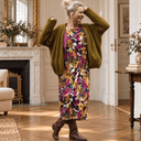 Robe Perrine — Viscose imprimée Brume de grenat - Quintessence