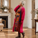 Robe Perrine — Viscose imprimée Graphique fauve - Quintessence