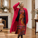 Robe Perrine — Viscose imprimée Graphique fauve - Quintessence