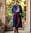 Robe Reine — Velours côtelé bleu officier - Quintessence