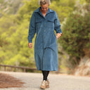 Robe Reine — Velours côtelé bleu officier - Quintessence