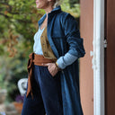 Robe Reine — Velours côtelé bleu officier - Quintessence