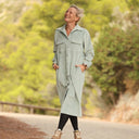 Robe Reine — Velours côtelé vert d'eau - Quintessence
