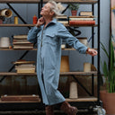 Robe Reine — Velours milleraie bleu nuage - Quintessence