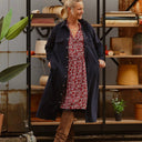 Robe Reine — Velours milleraie marine - Quintessence