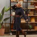 Robe Reine — Velours milleraie marine - Quintessence