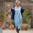 Robe romane - jean de coton bleu stone léger - Quintessence