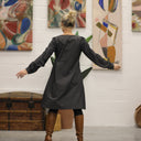 Robe Rosine - jean de coton noir - Quintessence