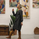 Robe Rosine - jean de coton noir - Quintessence